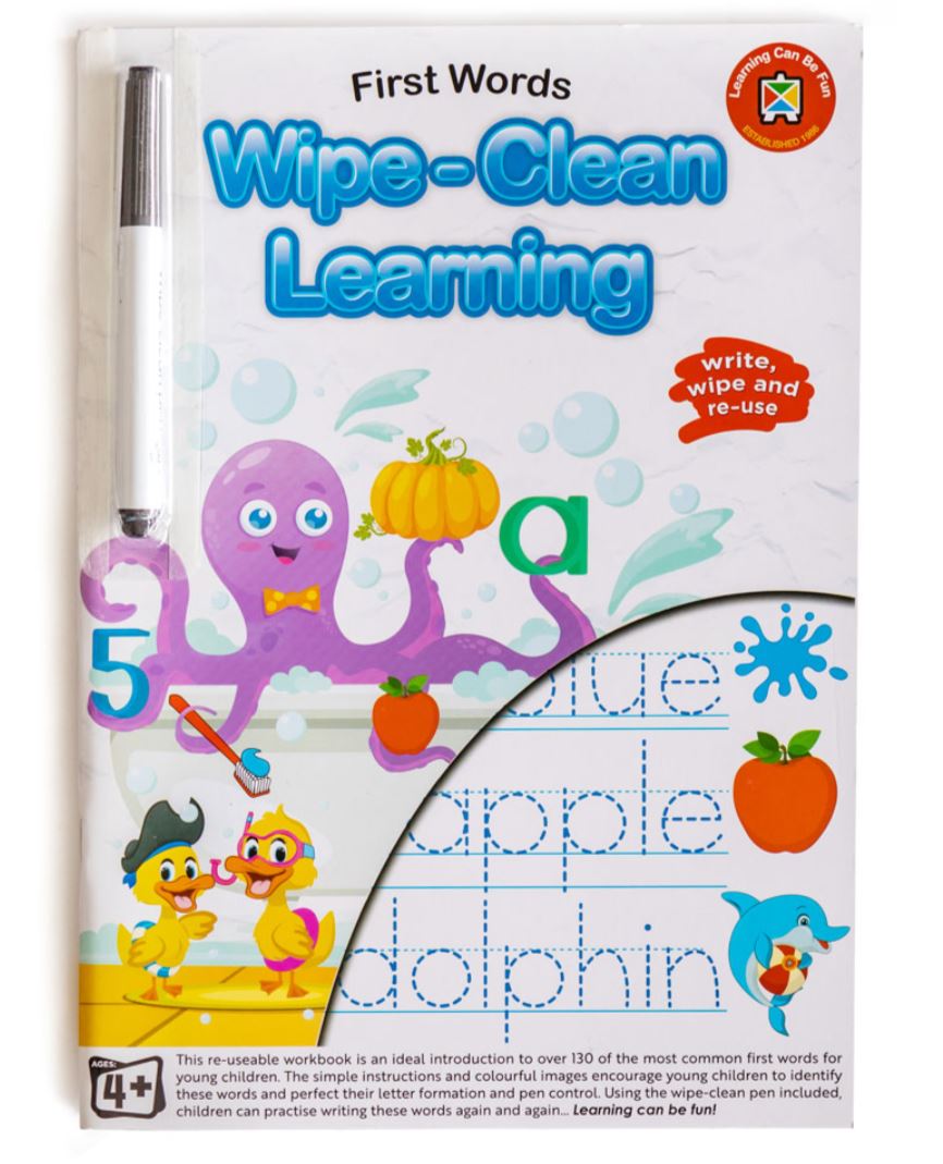 Wipe Clean Learning Book First Words W/Marker playspy